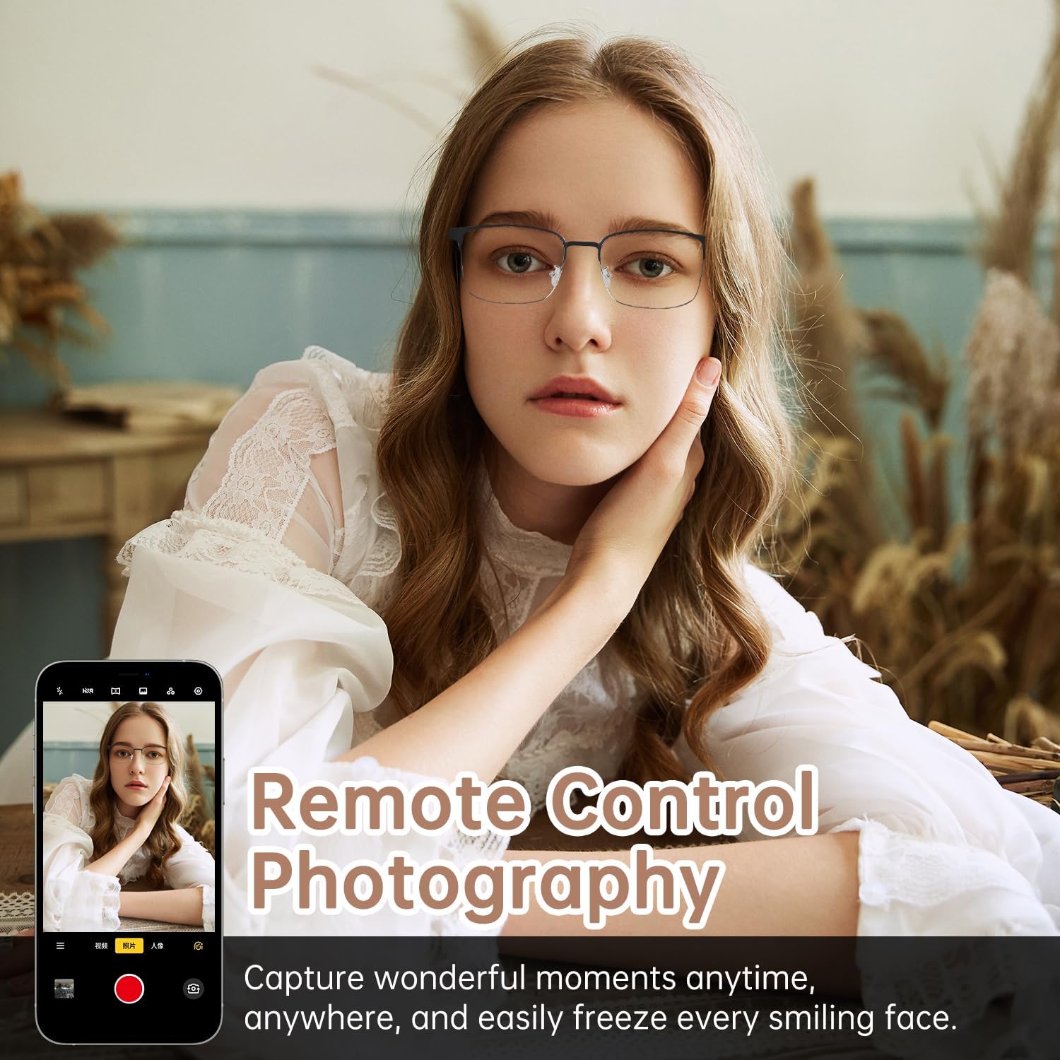 Bluetooth Audio Smart Glasses, Blue Light Glasses for Women Men, Remote Shooting, Open Ear Sound Mic & Speakers, Magnetic Charging, Color-Changing Polarized Sunglasses Lenses, Voice Assistant(GS06S) - Image 5