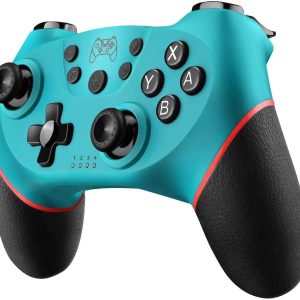 Diswoe Controller for Switch, Wireless Pro Controller for Switch/Switch Lite/Switch OLED, Remote Gamepad with Joystick, Adjustable Turbo Vibration, Ergonomic Non-Slip - Blue