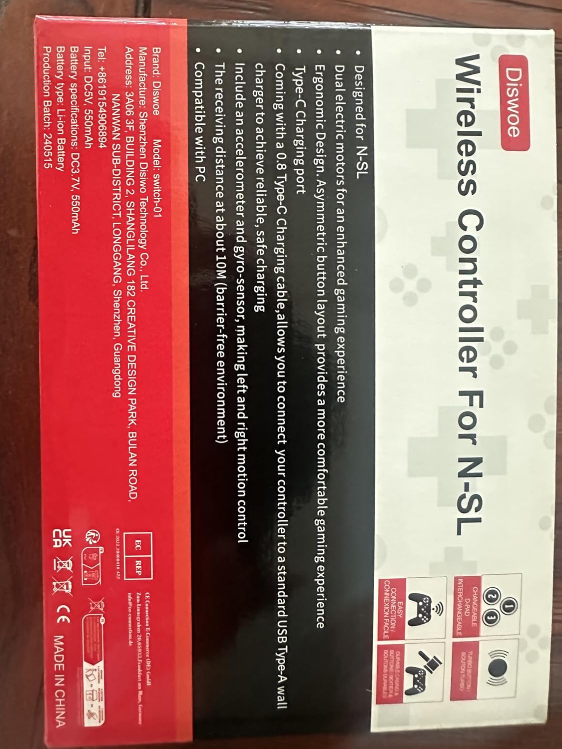 Diswoe Controller for Switch, Wireless Pro Controller for Switch/Switch Lite/Switch OLED, Remote Gamepad with Joystick, Adjustable Turbo Vibration, Ergonomic Non-Slip - Blue - Image 7