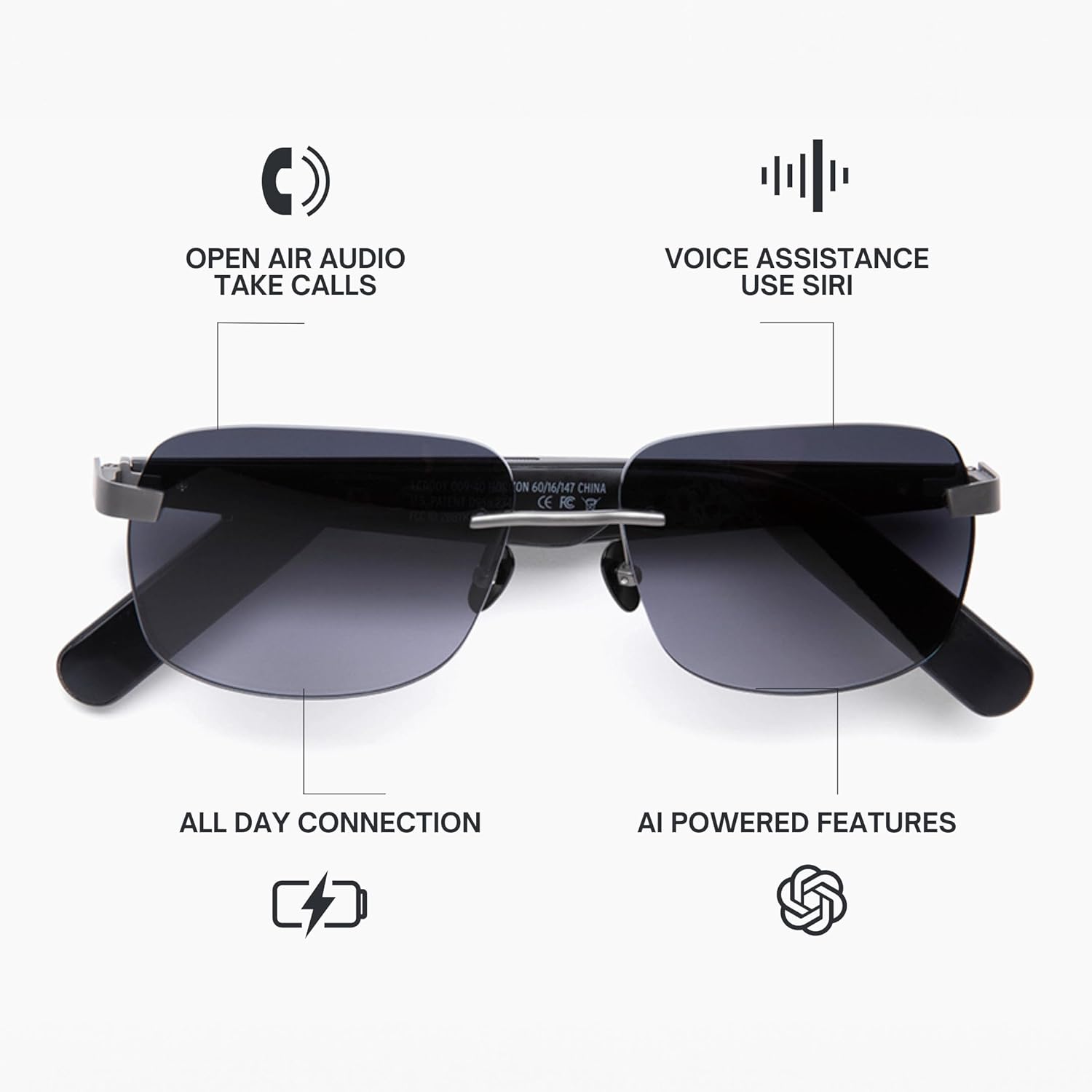 Eddie Bauer Smart Glasses for Men Bluetooth Smart Glasses with UV400 Polarized Lenses, Open Ear Speakers & Microphone Horizon (Standard) - Image 2