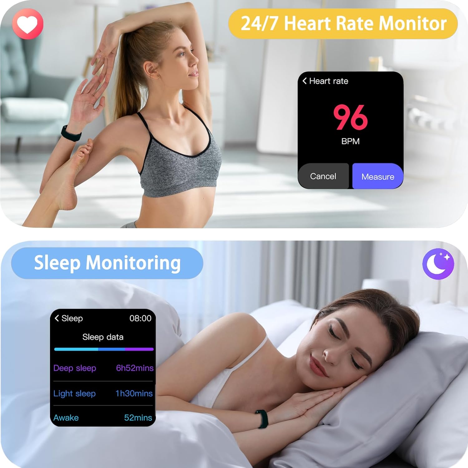 EURANS Smart Watch 41mm, Full Touchscreen Smartwatch, Fitness Tracker with Heart Rate Monitor & SpO2, IP68 Waterproof Pedometer Watch for Women Men Compatible with iOS & Android Phones - Image 2