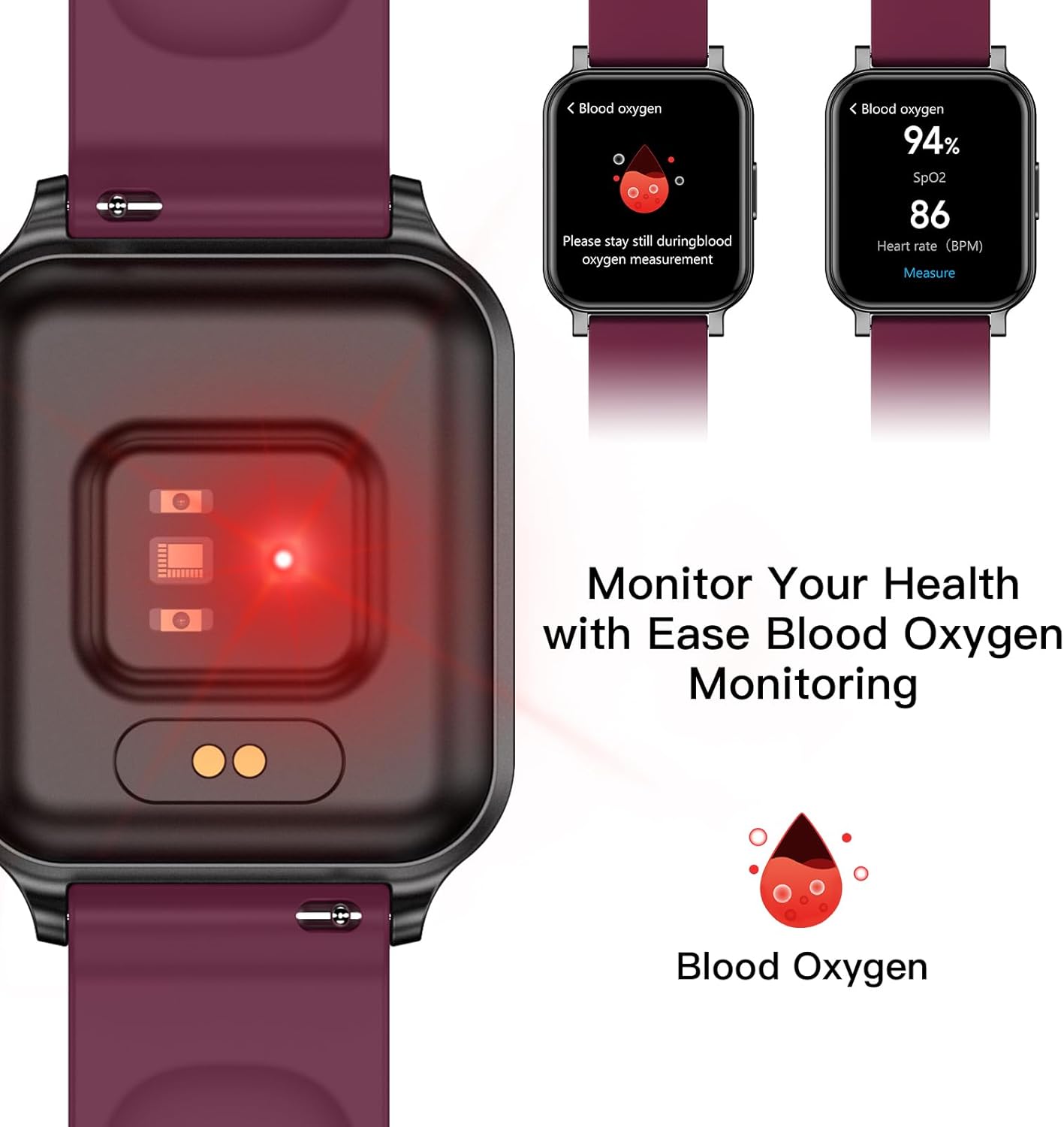 EURANS Smart Watch 41mm, Full Touchscreen Smartwatch, Fitness Tracker with Heart Rate Monitor & SpO2, IP68 Waterproof Pedometer Watch for Women Men Compatible with iOS & Android Phones - Image 3