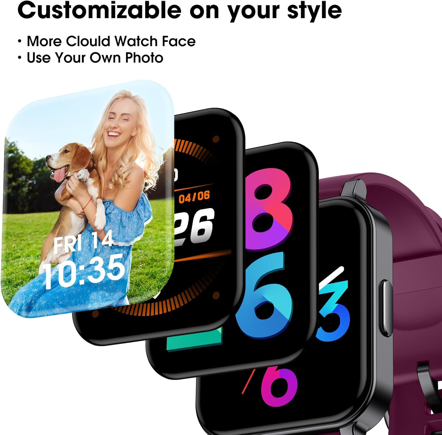 EURANS Smart Watch 41mm, Full Touchscreen Smartwatch, Fitness Tracker with Heart Rate Monitor & SpO2, IP68 Waterproof Pedometer Watch for Women Men Compatible with iOS & Android Phones - Image 5