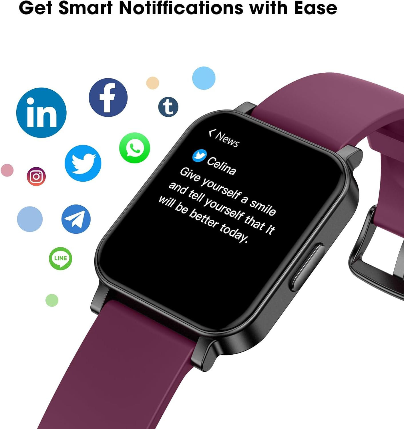 EURANS Smart Watch 41mm, Full Touchscreen Smartwatch, Fitness Tracker with Heart Rate Monitor & SpO2, IP68 Waterproof Pedometer Watch for Women Men Compatible with iOS & Android Phones - Image 6