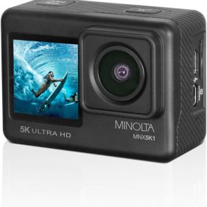 Minolta MNX5K1 5K Ultra HD / 24 MP Action Camera Kit with Waterproof Case