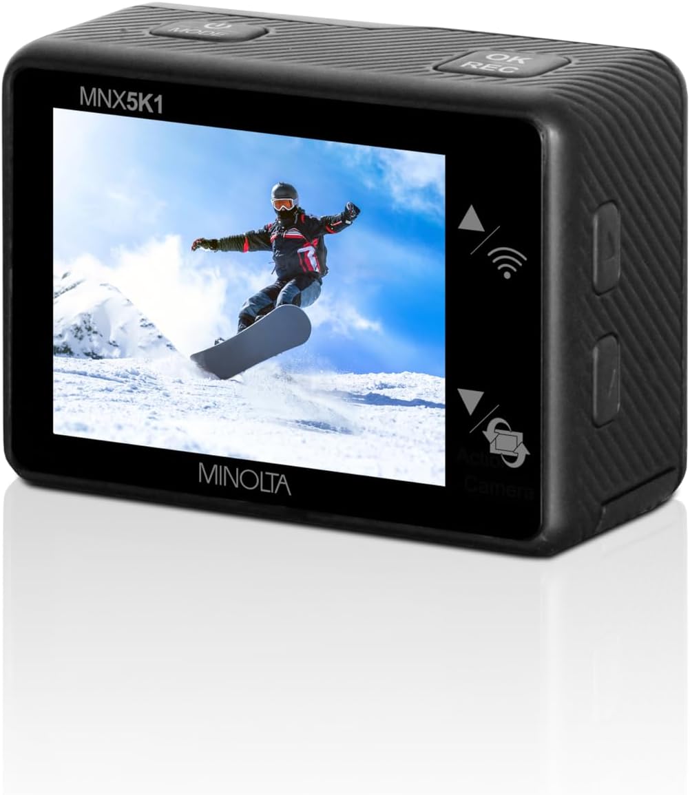 Minolta MNX5K1 5K Ultra HD / 24 MP Action Camera Kit with Waterproof Case - Image 2
