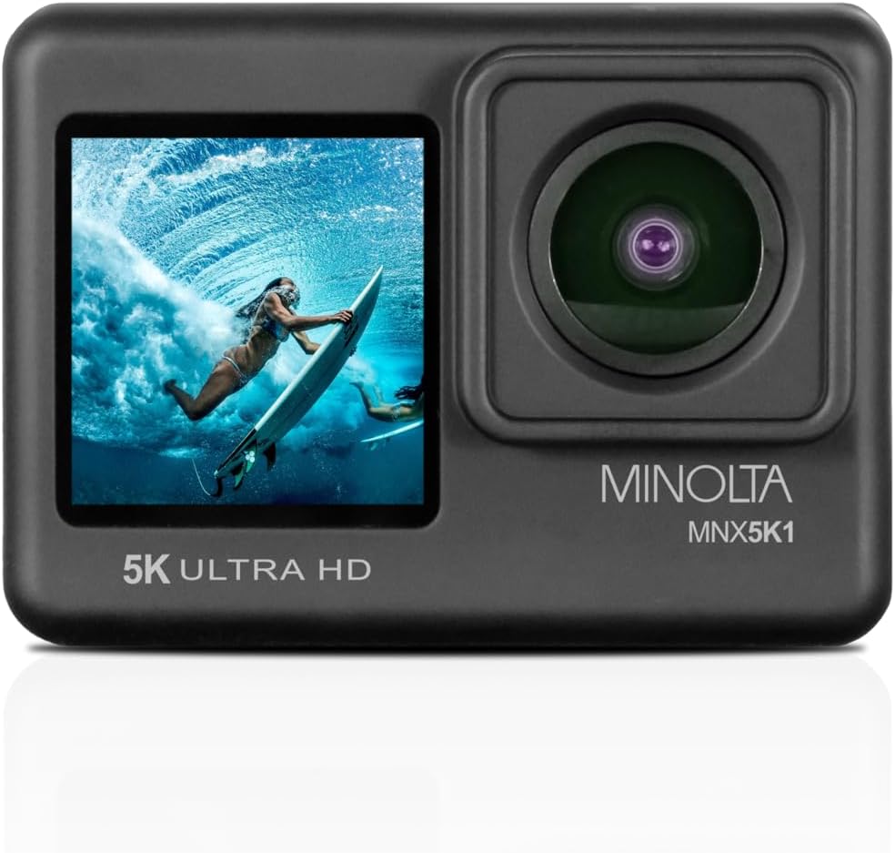 Minolta MNX5K1 5K Ultra HD / 24 MP Action Camera Kit with Waterproof Case - Image 6