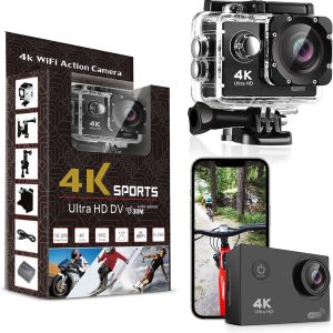 Pro Xtreme 4K Action Camera - Ultra HD Waterproof Camera Video Camera with Wi-Fi, 170° Wide Angle Lens, Image Stabilization, Multiple Mounting Options - Perfect Underwater Camera Snorkeling
