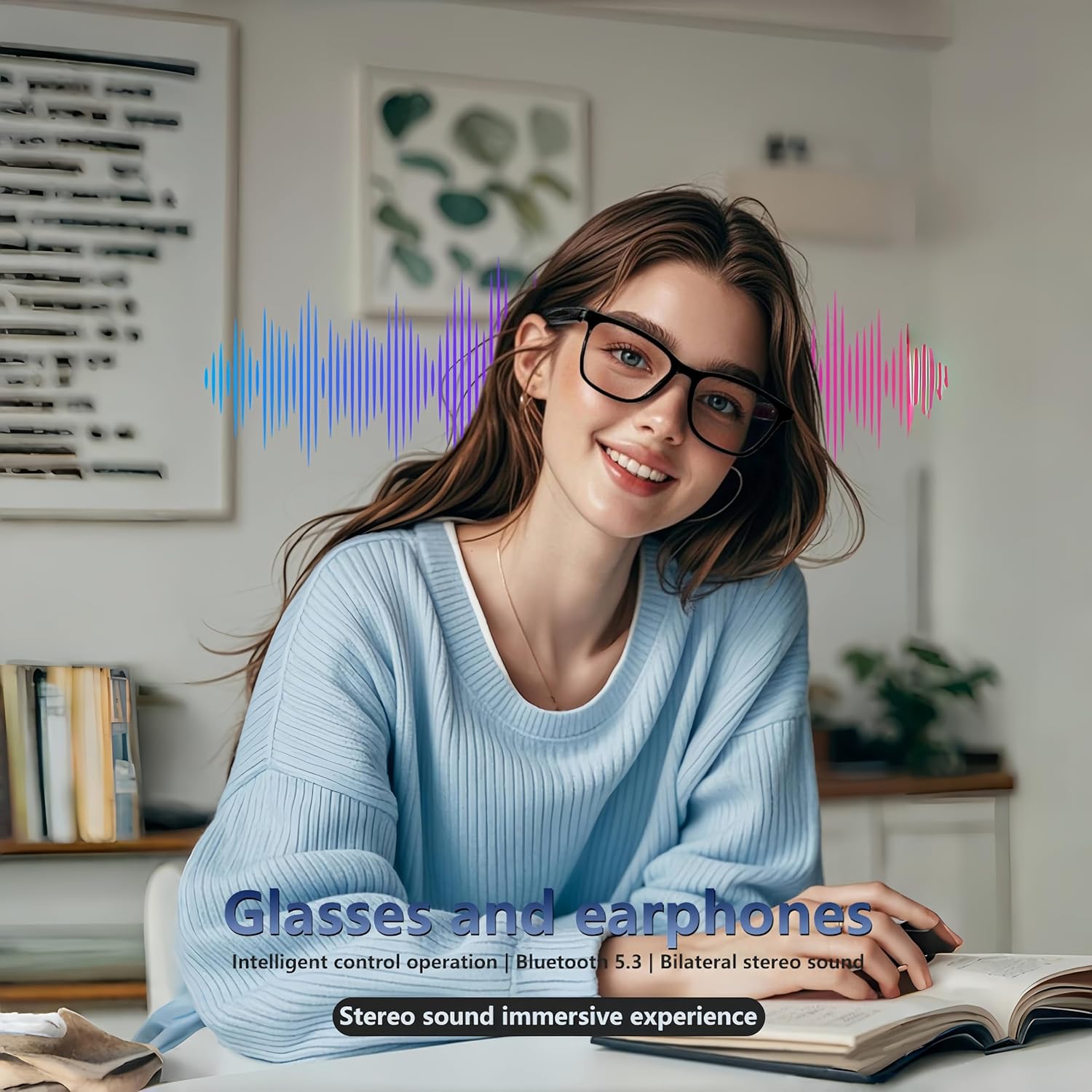 Smart Bluetooth Glasses for Women Men with Magnetic Lenses Music Sunglasses UV400 Open Ear,Clear Calls,Outdoor Driving (with Black Lens) - Image 4